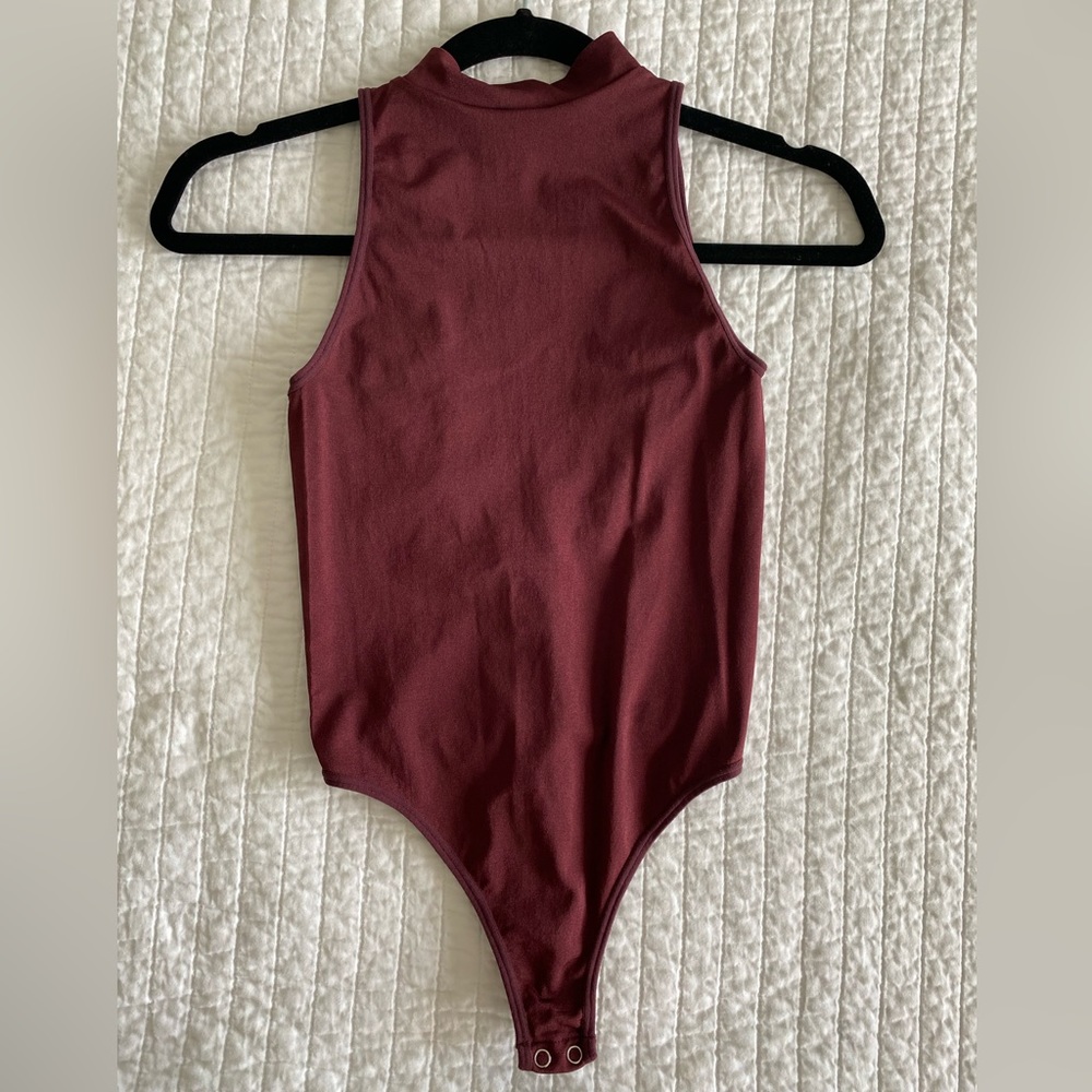 Burgundy Spandex Bodysuit